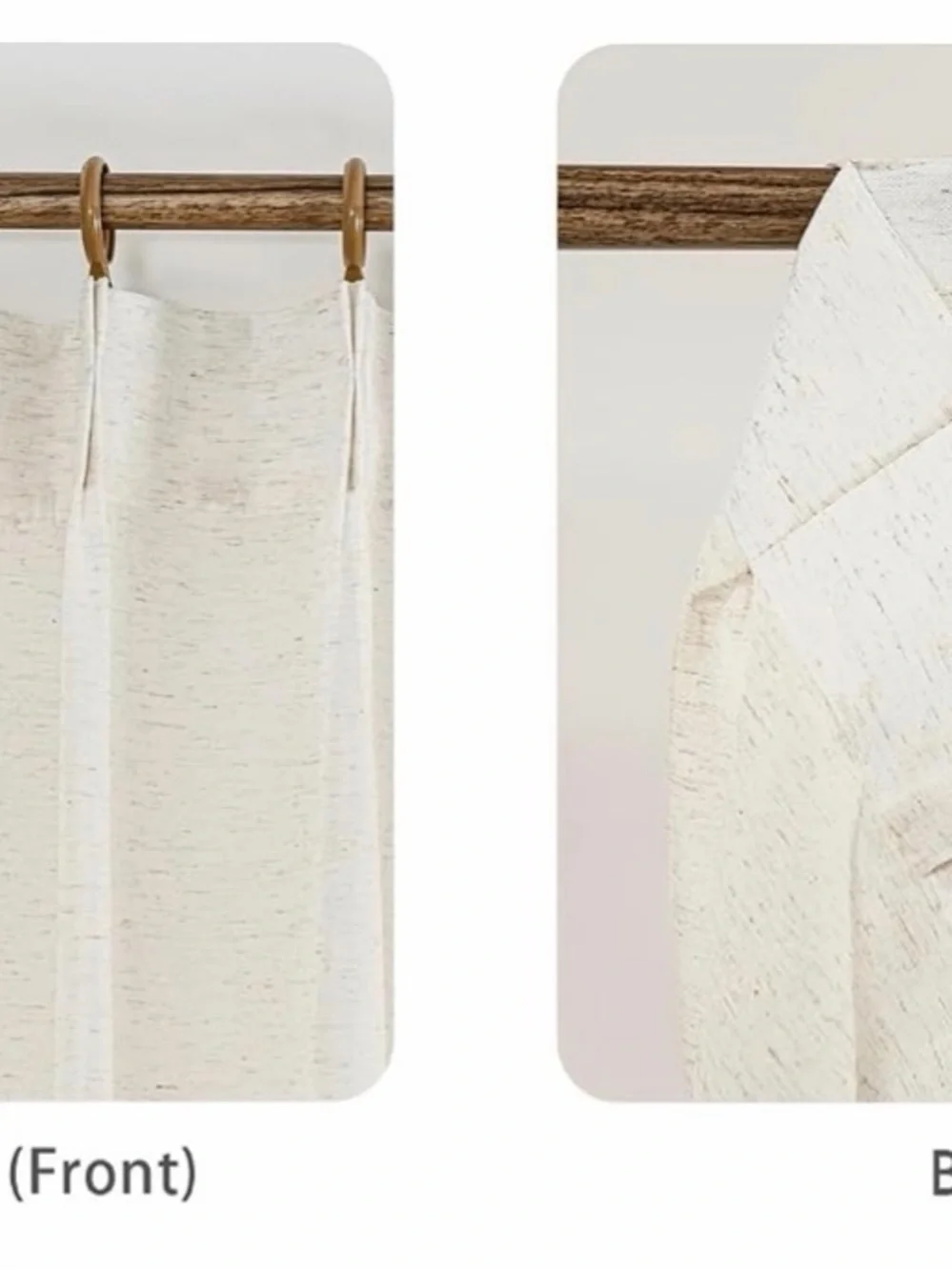 Brand New Set  of Two Linen Pinch Pleat Sheer Curtains